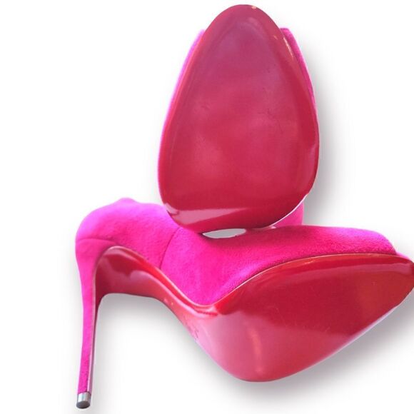 Christian Louboutin Pink Suede Hyper Prive Peep Toe Platform Pumps |Size: EU38| - Picture 9 of 9